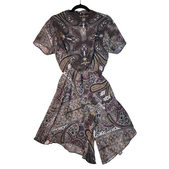 ALLSAINTS Womens Giulia Scarf Dress Sz Small Paisley Boho Handkerchief Hem - Picture 2 of 12